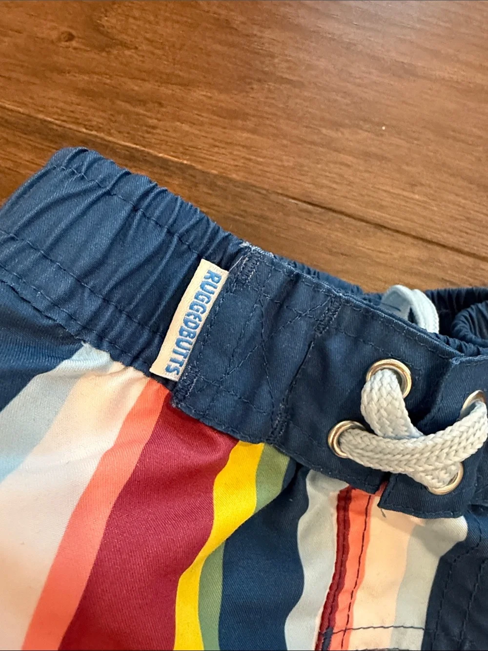 RuggedButts Baby Boy Multi-Color Stripe Swim Trunks 6-12 Months - C52-021